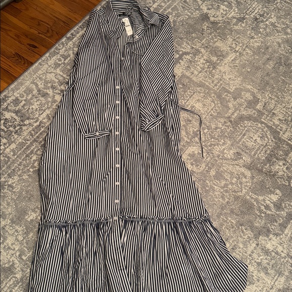NWT Jcrew Long Amelia shirt-dress in striped drapey viscose twill - Picture 4 of 5